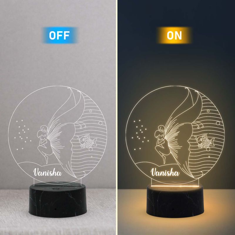 3D Illusion Butterfly Night lamp with Warm White Color Customized with Name Birthday Gifts for Girls